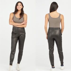 Spanx Size Small Black Leather Like Joggers 20283R Faux Leather Pants $148